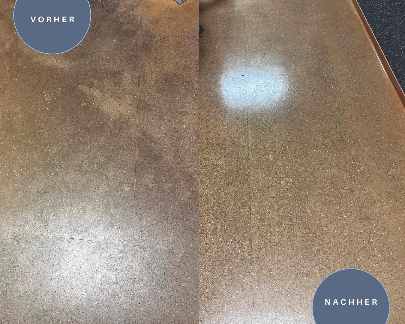 Fußboden vorher und nachher